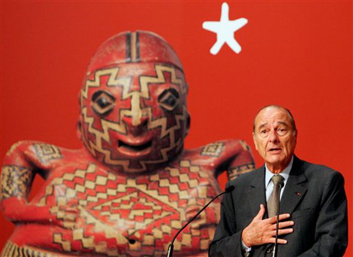 Jacques Chirac, Frakklandsforseti, við opnun safnsins í dag.