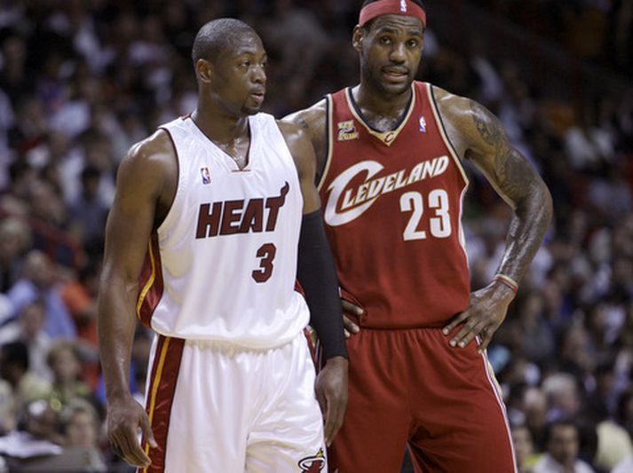 Dwyane Wade og Lebron James áttust við í nótt.