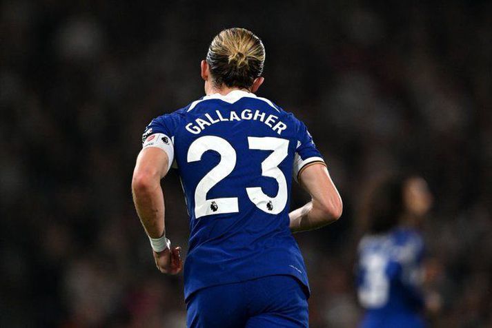 Conor Gallagher hefur borið fyrirliðaband Chelsea í undanförnum leikjum.