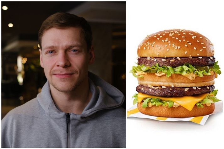 Janus Daði gæddi sér, líkt og hinir strákarnir á Big Mac og þremur til fjórum ostborgurum.