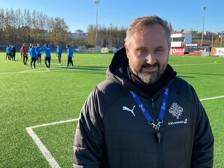 Davíð Snorri hefur þjálfað íslenska U-21 árs landsliðið síðan 2019. 