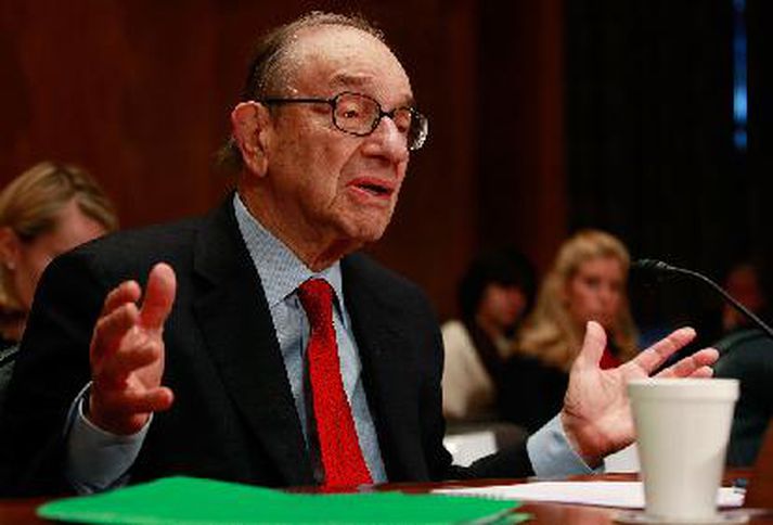 Alan Greenspan ber vitni í dag. Mynd/ AFP.