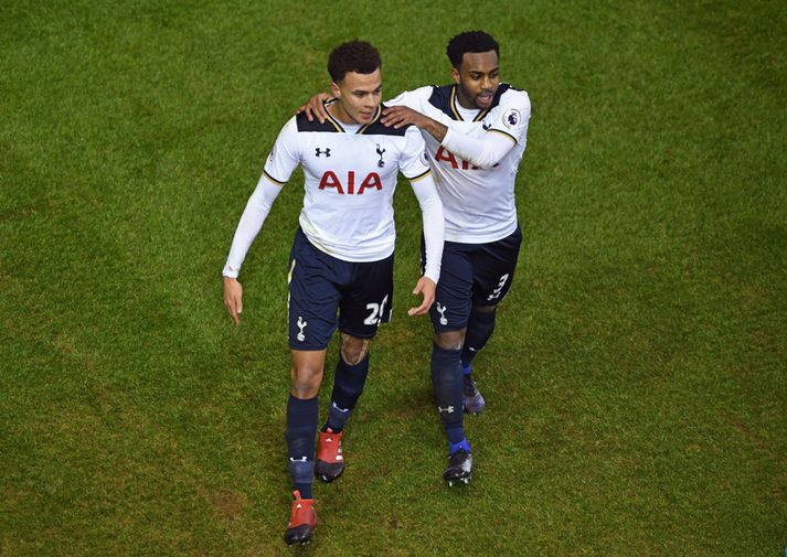 Dele Alli skoraði tvívegis fyrir Tottenham í gærkvöldi.