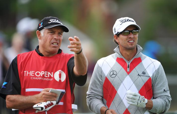 Adam Scott ásamt kylfusveini sínum, Steve Williams.