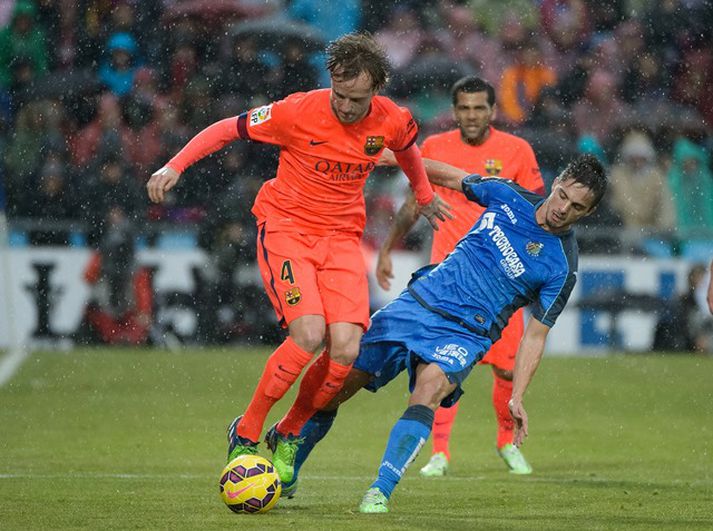 Ivan Rakitic og félagar komust lítt áleiðis gegn Getafe í dag.