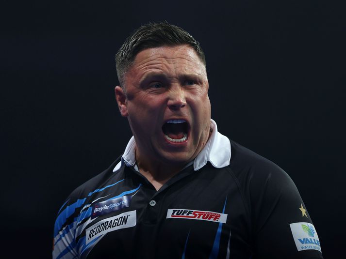 Gerwyn Price er litríkur karakter sem vekur ávallt upp miklar tilfinningar hjá áhorfendum í Alexandra Palace.