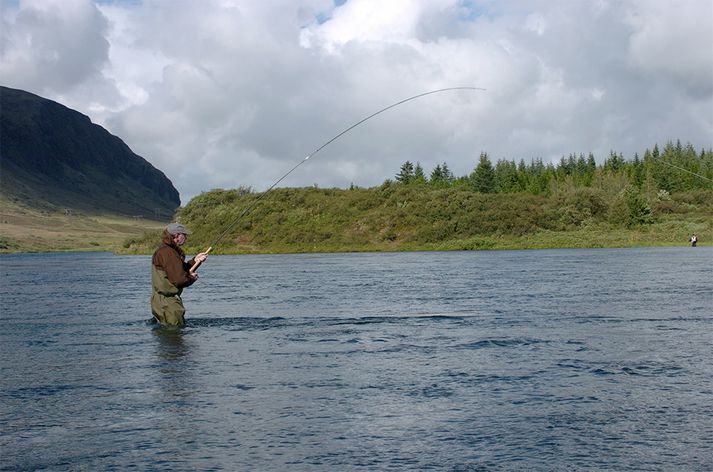 Veiðin í Soginu var afar léleg í sumar.  Hér er veitt í Alviðru fyrir nokkrum árum