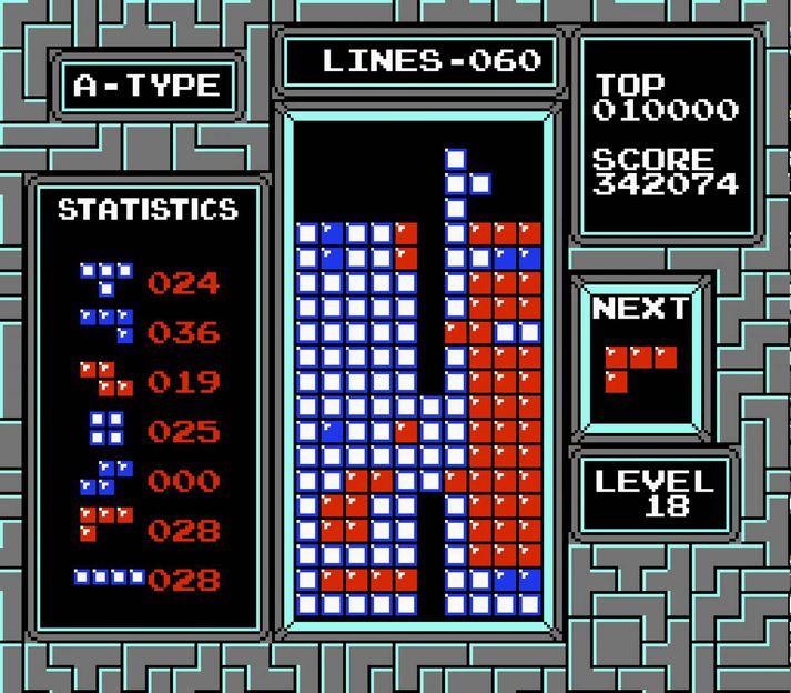 Spilaður verður gamli Tetris-leikurinn sem var á NES-tölvunum.