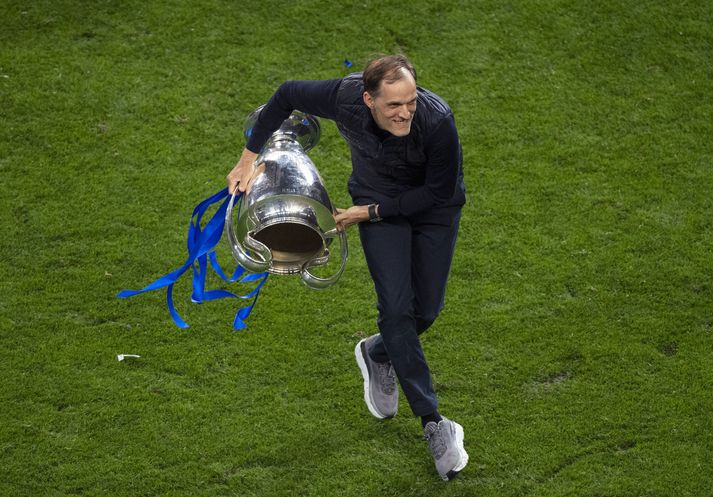 Thomas Tuchel með Meistaradeildarbikarinn sem Chelsea vann 2021.