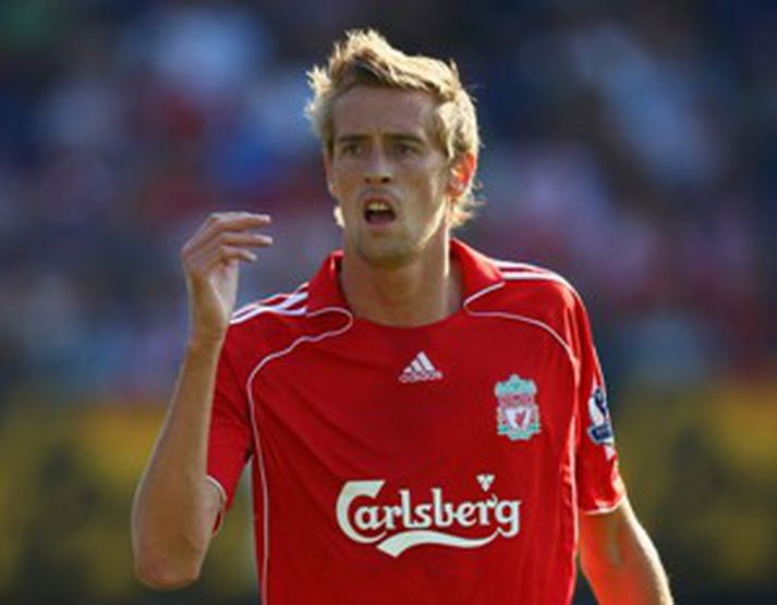 Peter Crouch skoraði fyrsta mark Liverpool í kvöld.