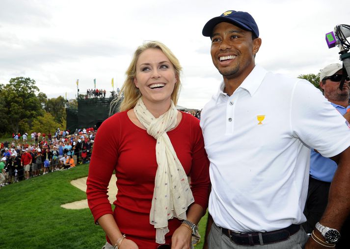 Tiger Woods ásamt kærustu sinni, skíðakonunni Lindsey Vonn.