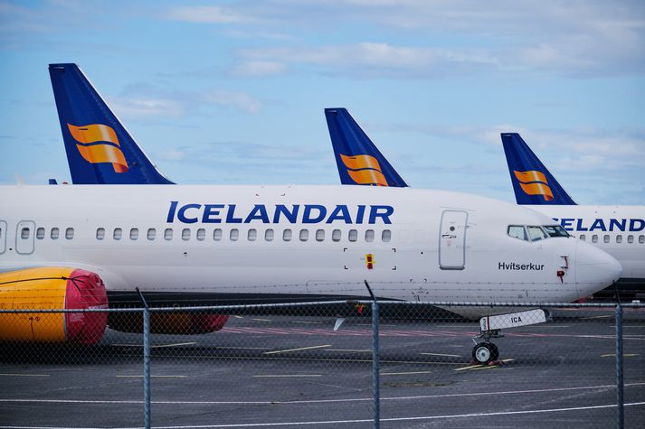 Boeing 737 MAX 8-þotur Icelandair voru kyrrsettar í mars á þessu ári. Stefnt er að því að þeim verði flogið á ný í mars á næsta ári.