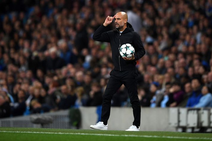 Guardiola á hliðarlínunni í kvöld