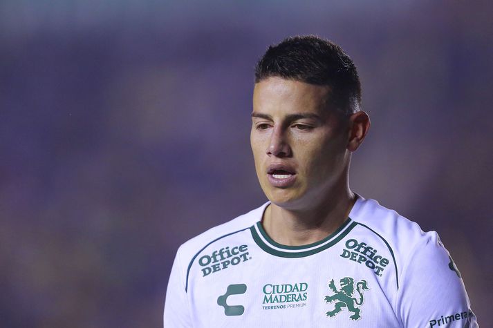 Kólumbíski landsliðsmaðurinn og fyrrum leikmaður Real Madrid, James Rodriguez, spilar með Club Leon í dag. 