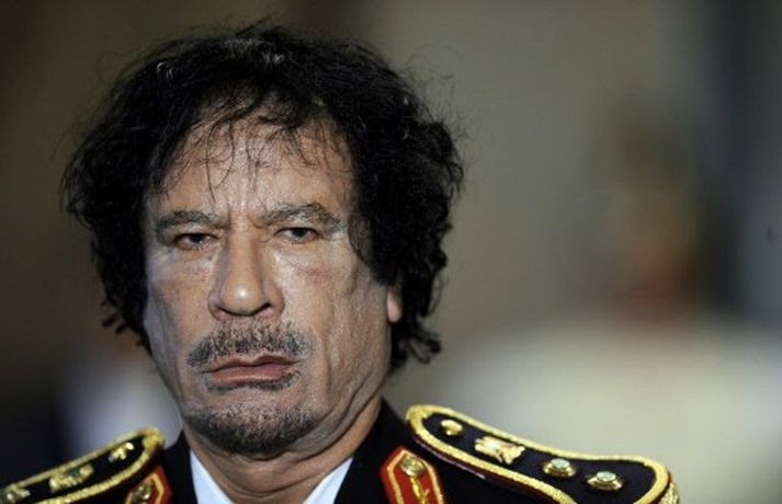 Hárprúði harðstjórinn Gaddafi.