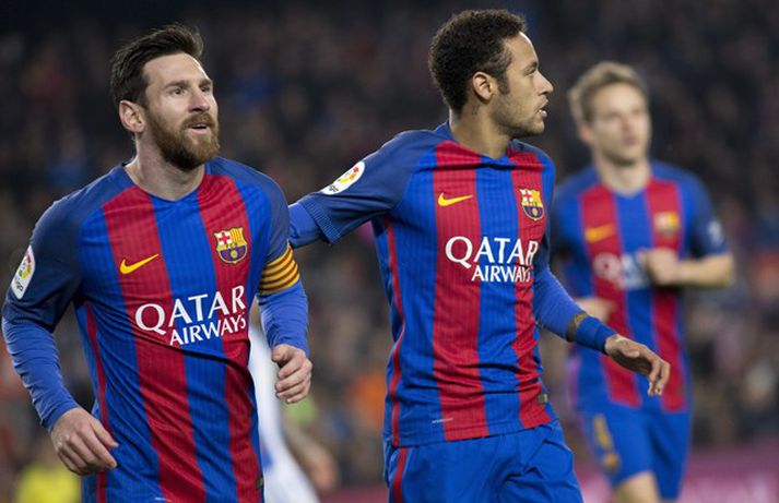 Messi bjargaði Barcelona í kvöld.