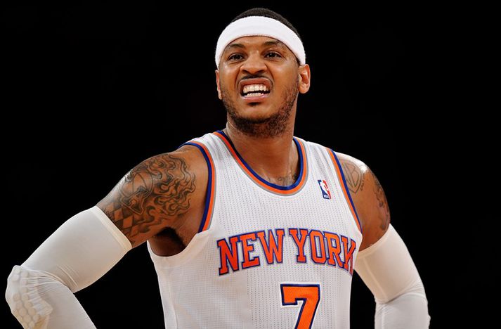 Carmelo Anthony hefur oft verið hressari.