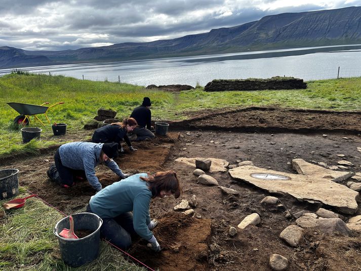 Það hefur verið meira en nóg að gera við fornleifauppgröft á Hrafnseyri í sumar.