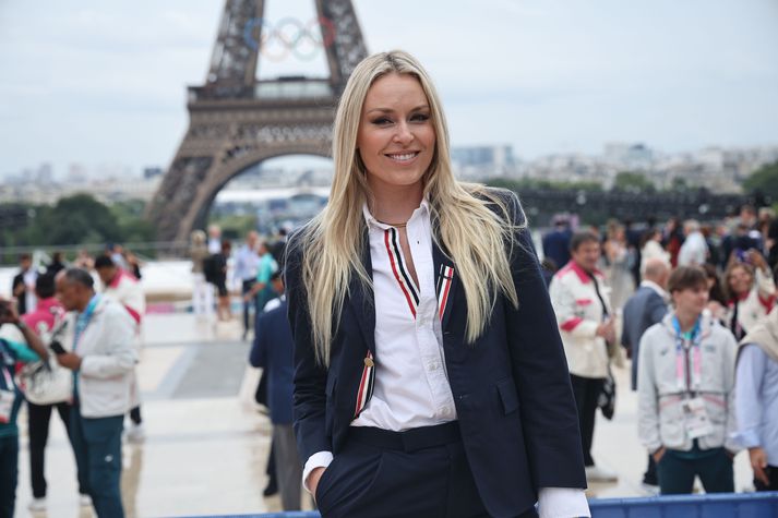 Lindsey Vonn var á opnunarhátíð Ólympíuleikanna í París í sumar.