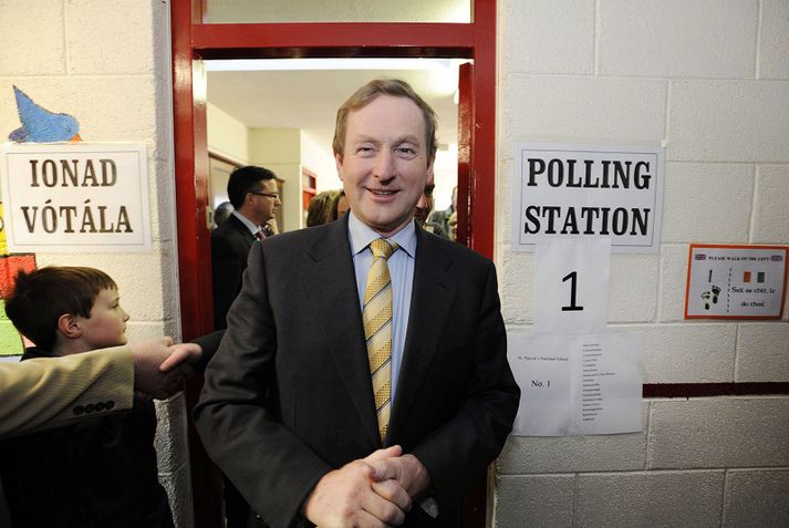 Enda Kenny á kjörstað í dag