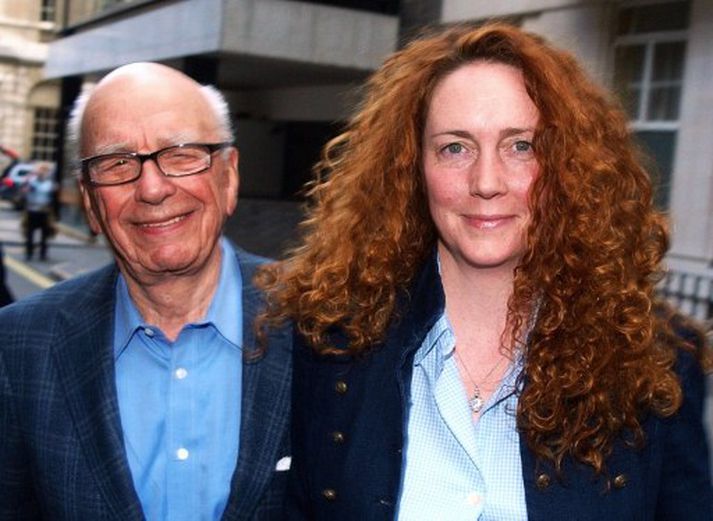 Rebekah Brooks ásamt fjölmiðlakónginum Rupert Murdoch. Mynd/ afp.