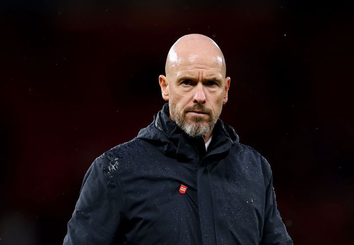 Það var þungt yfir Erik ten Hag eftir tapið gegn Tottenham í dag.