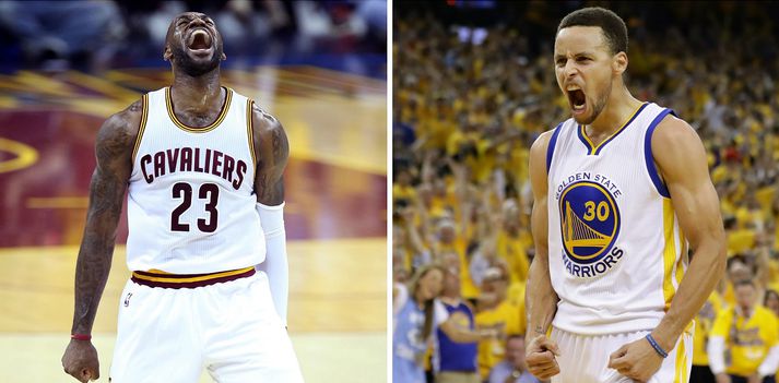 Aðalstjörnur Cleveland og Golden State.