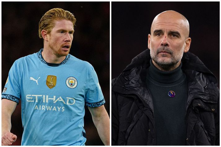 Kevin De Bruyne og Pep Guardiola hafa starfað lengi saman hjá Manchester City. Kannski of lengi?