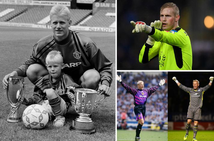 Kasper Schmeichel og Peter Schmeichel.