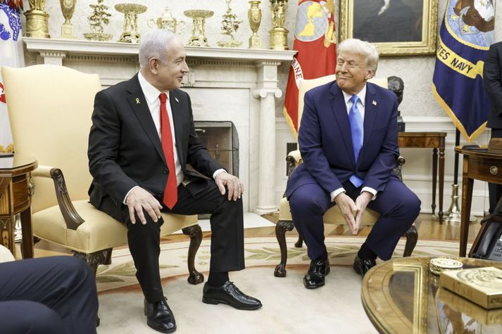 Það fór vel á með Trump og Netanyahu í gær.