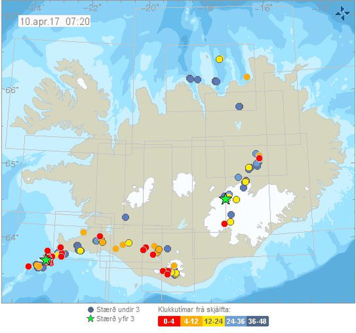 Skjálftinn mældist 4,5 stig.