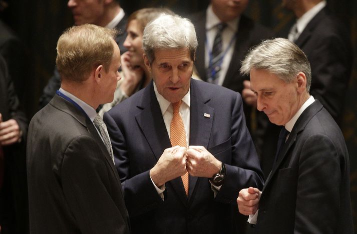 John Kerry í New York í dag.