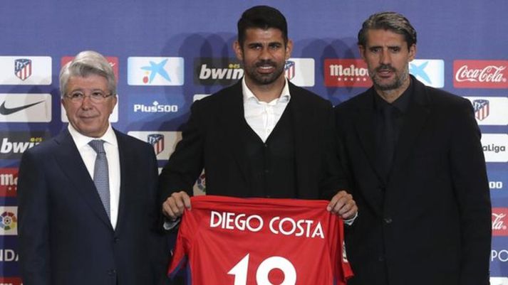 Costa er kominn heim, en hann fór frá Atletico til Chelsea árið 2014