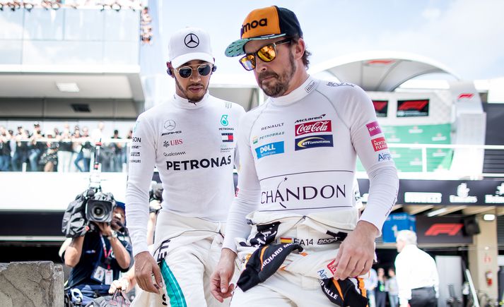 Alonso og Hamilton hafa samtals sjö sinnum orðið heimsmeistarar í Formúlu 1.