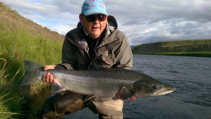 Þessi lax veiddist í Húseyjakvísl 14. júlí og var sleppt en veiddist aftur 21. júlí