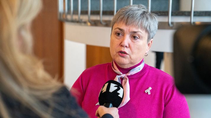 Mjöll Matthíasdóttir, formaður Félags grunnskólakennara, í viðtali eftir dóm félagsdóms í morgun.