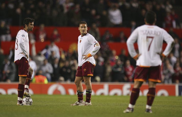 Liðsmenn Roma voru gáttaðir á Old Trafford á síðustu leiktíð.