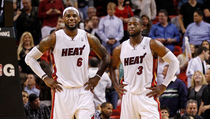 LeBron James og Dwyane Wade, leikmenn Miami.