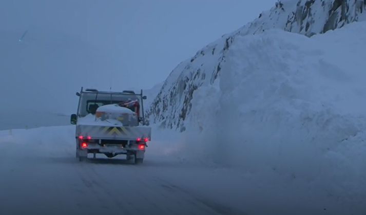 Frá Súðarvíkurhlíð í dag.