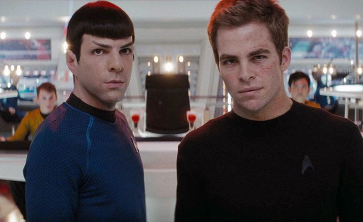 Zachary Quinto (t.v.) og Chris Pine í hlutverkum sínum í kvikmyndinni Star Trek árið 2009.