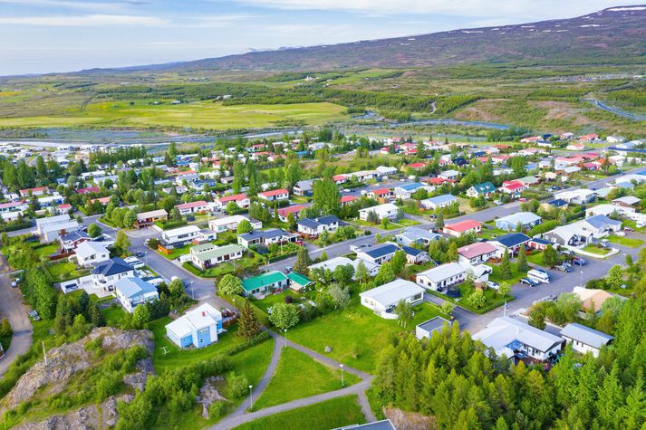 Egilsstaðir í blíðviðri, en slíku er einmitt spáð þar um helgina.