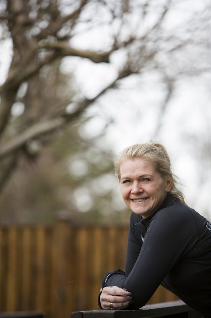 Auður Sveinbjörnsdóttir fann gleðina í zumba-dansinum sem átti mjög vel við hana.