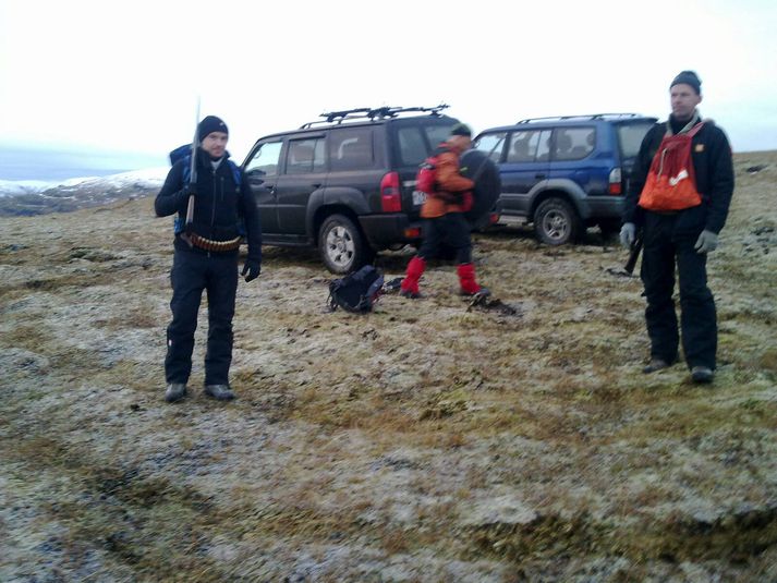 Guðmundur Arnar og Benedikt Guðmundssynir gera sig klára fyrir rjúpuna