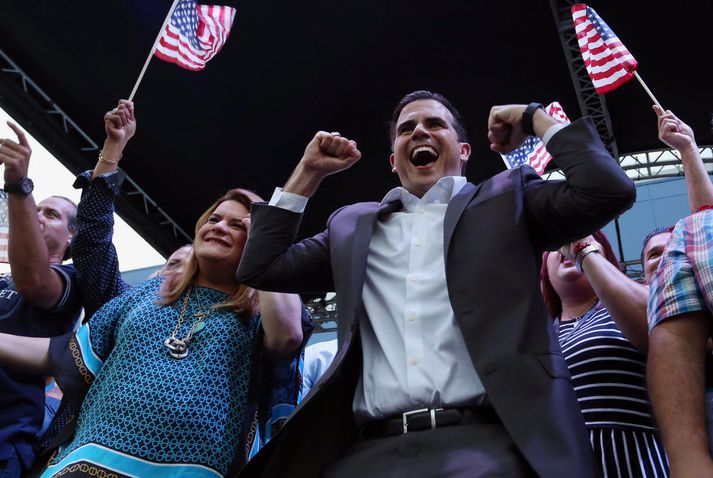 Ricardo Rossello fagnaði innilega þegar úrslitin lágu fyrir.