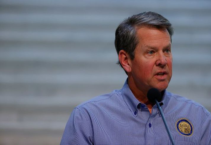 Brian Kemp ríkisstjóri er ekki sáttur með yfirvöld í Atlanta.