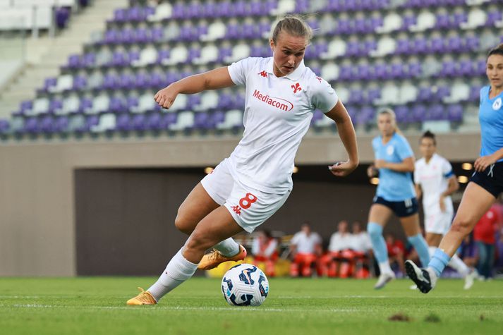 Alexandra Jóhannsdóttir kom inn á sem varamaður gegn Juventus í dag.