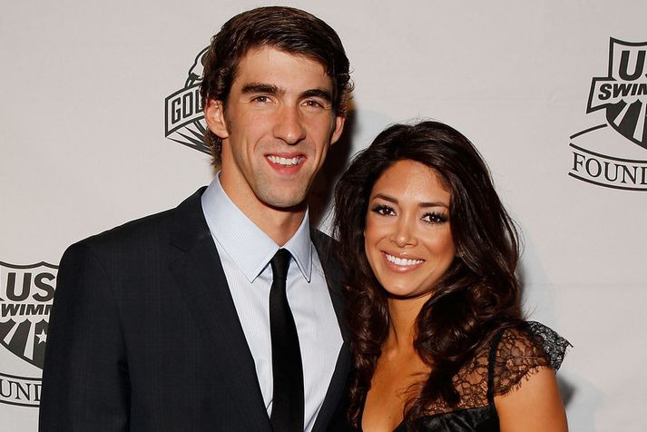 Michael Phelps og unnustan Nicole Johnson.