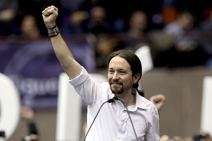 Pablo Iglesias er stofnandi og formaður Podemos. Hann er félagsfræðingur að mennt.