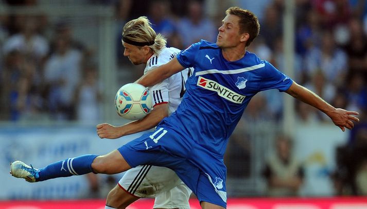 Gylfi Þór í leik með Hoffenheim.