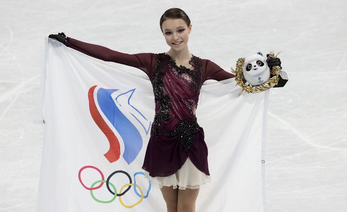 Anna Shcherbakova vann sitt fyrsta Ólympíugull í gær.